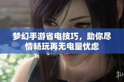 梦幻手游省电技巧，助你尽情畅玩再无电量忧虑