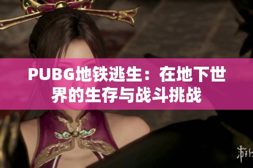 PUBG地铁逃生：在地下世界的生存与战斗挑战