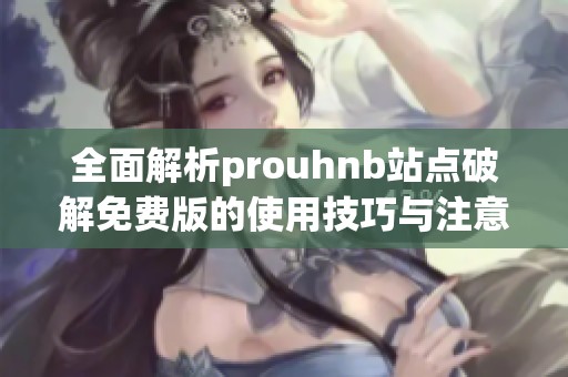 全面解析prouhnb站点破解免费版的使用技巧与注意事项