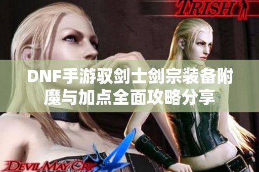 DNF手游驭剑士剑宗装备附魔与加点全面攻略分享