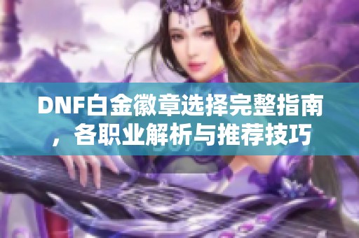 DNF白金徽章选择完整指南，各职业解析与推荐技巧