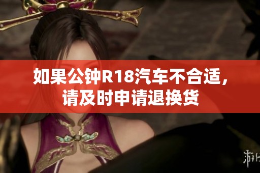 如果公钟R18汽车不合适，请及时申请退换货