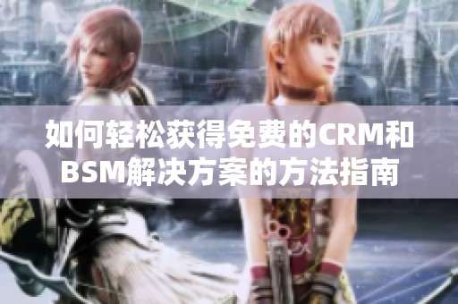 如何轻松获得免费的CRM和BSM解决方案的方法指南