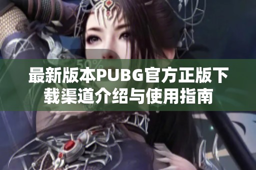 最新版本PUBG官方正版下载渠道介绍与使用指南