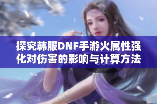 探究韩服DNF手游火属性强化对伤害的影响与计算方法