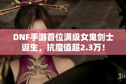 DNF手游首位满级女鬼剑士诞生，抗魔值超2.3万！