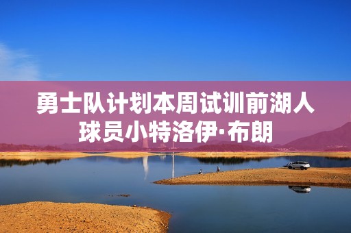 勇士队计划本周试训前湖人球员小特洛伊·布朗