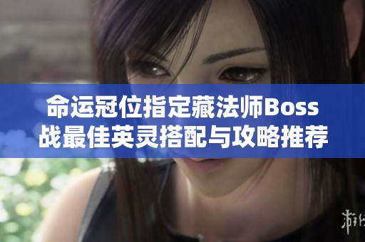 命运冠位指定藏法师Boss战最佳英灵搭配与攻略推荐